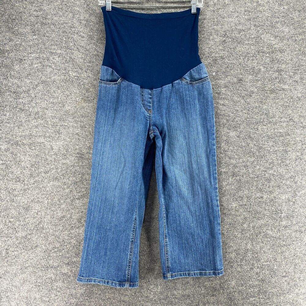 Oh Baby Motherhood Cropped Jeans Women S Small Blue Denim Medium Wash Casual